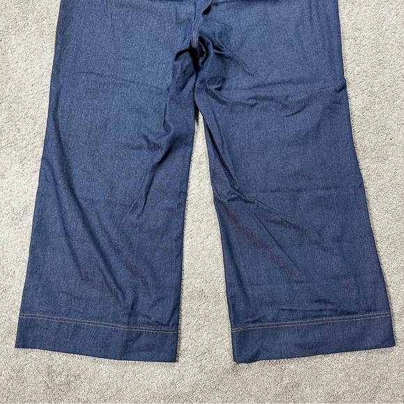 Smak Parlour Strawberry Blossom Embroidered Denim Wide Leg Pants High Rise 4X - Picture 9 of 16